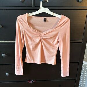 pink laced long sleeve